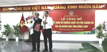Bổ nhiệm Phó Chánh án TAND tỉnh Đồng Tháp